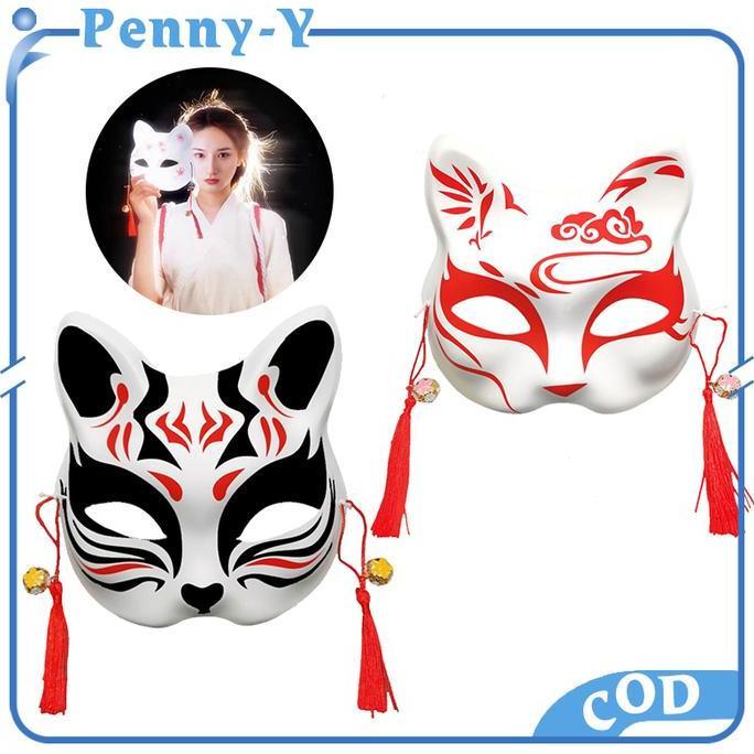 PODAMANS Topeng Kitsune Jepang Kitsune Mask Topeng Cosplay Festival Mask
