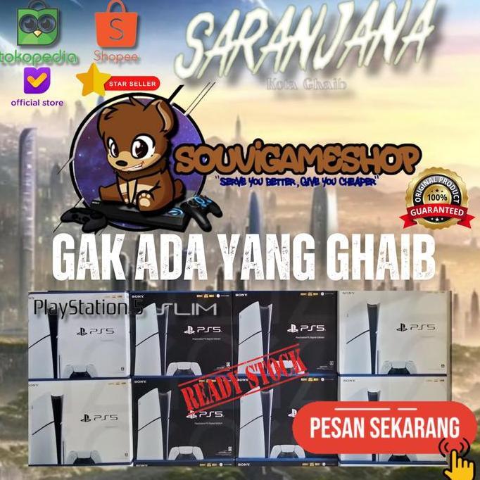 TERBARU READY PS5 Console Slim Model PS 5 Playstation 5 Console Disc & Digital