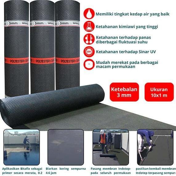 Waterprofing Membran bakar 3mm INDOTOP 1x10m