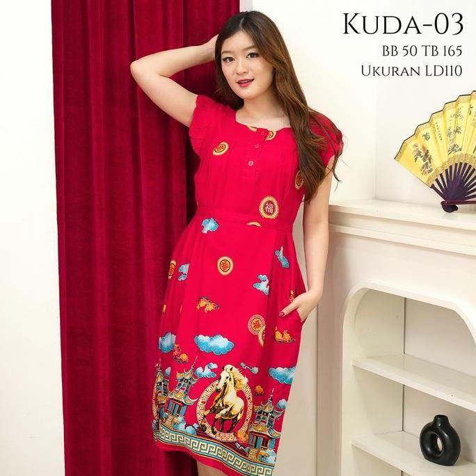 Whell- [ Daster Imlek ] Ld110-130 Daster Imlek 26 Motif Rayon Standar Jumbo Bsize