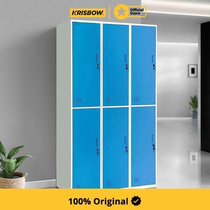 Krisbow Loker 6 Pintu Multi Coloumn - Biru Lemari Loker Kabinet Locker Storage Pintu Locker Cabinet