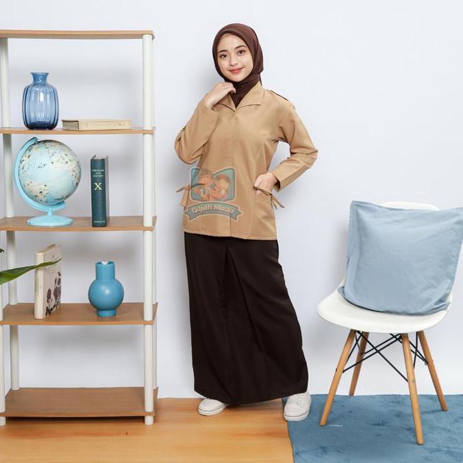PREMIUM / Rok Span SMP SMA Pramuka Coklat Bahan Laricci Seragam Sekolah Premium - Gajah Mada Uniform