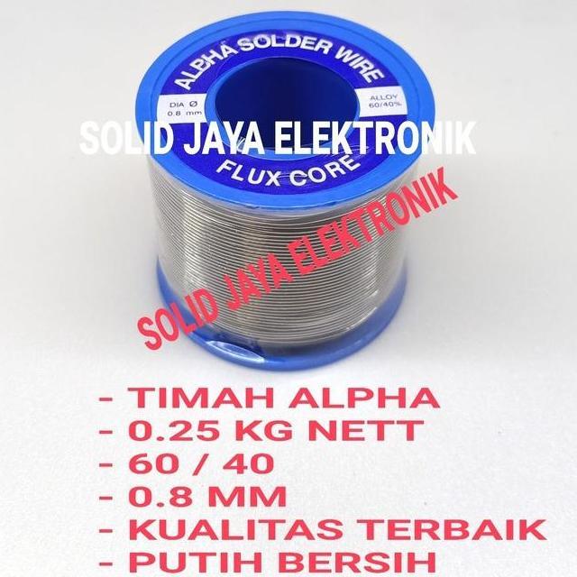 TIMAH ALPHA ALPA TENOL KAWAT PATRI FLUX CORED SOLDER WIRE 0.8MM 60/40 ASLI