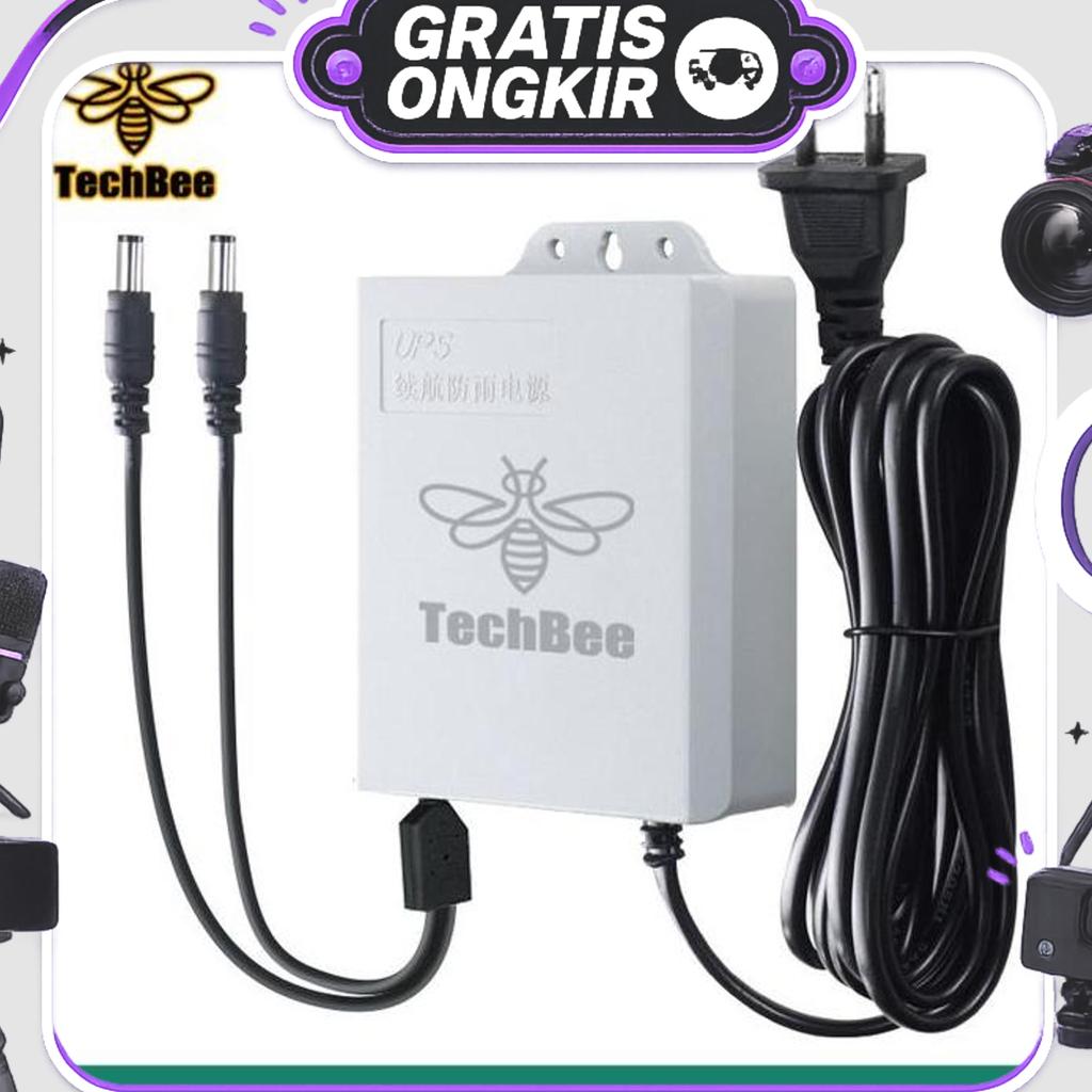 Techbee Ups 12V+12V 7800Mah Ups Mini 12V Untuk Wifi Ups Mini 12 Volt Ups Wifi Ups Cctv Ups Dc Mini U
