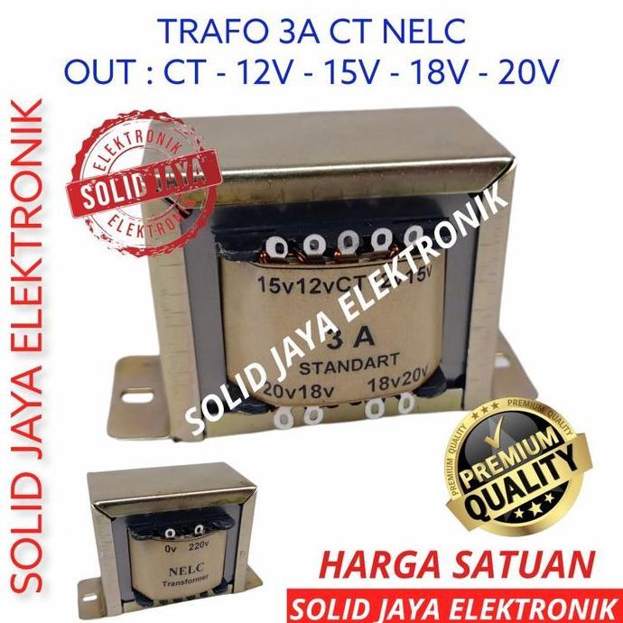 TRAVO TRAFO 3A CT 12V 15V 19V 20V CT NELC KOTAK 3 A AMPER 12 15 19 20 V VOLT TRANSFORMER TRAPO 3AMPE