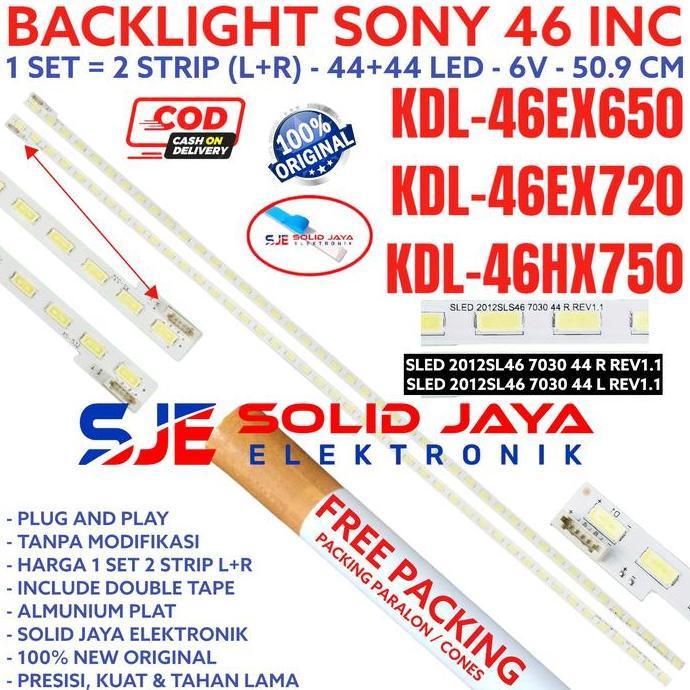 BACKLIGHT TV LED FOR SONY 46 KDL 46EX650 46EX720 46HX750 46HX752 LAMPU BL SMD STRIP 6V 44LAMPU 46EX 