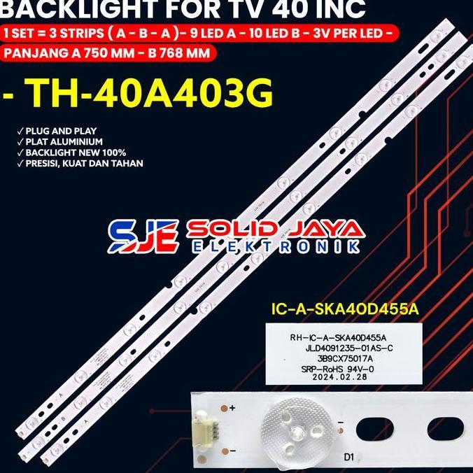 BACKLIGHT TV LED 40 INCH TH-40A403G 40A403G 40A403 40A IC-A-SKA40D455A BARU