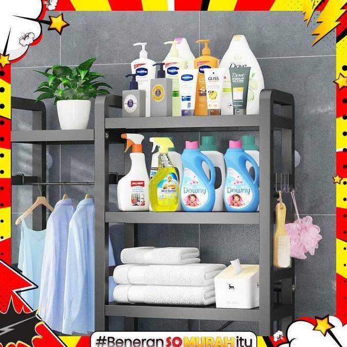 LawyersClub Rak Besi Kamar Mandi Toilet Serbaguna Rak Laundry Penyimpanan Handuk Detergen Organizer