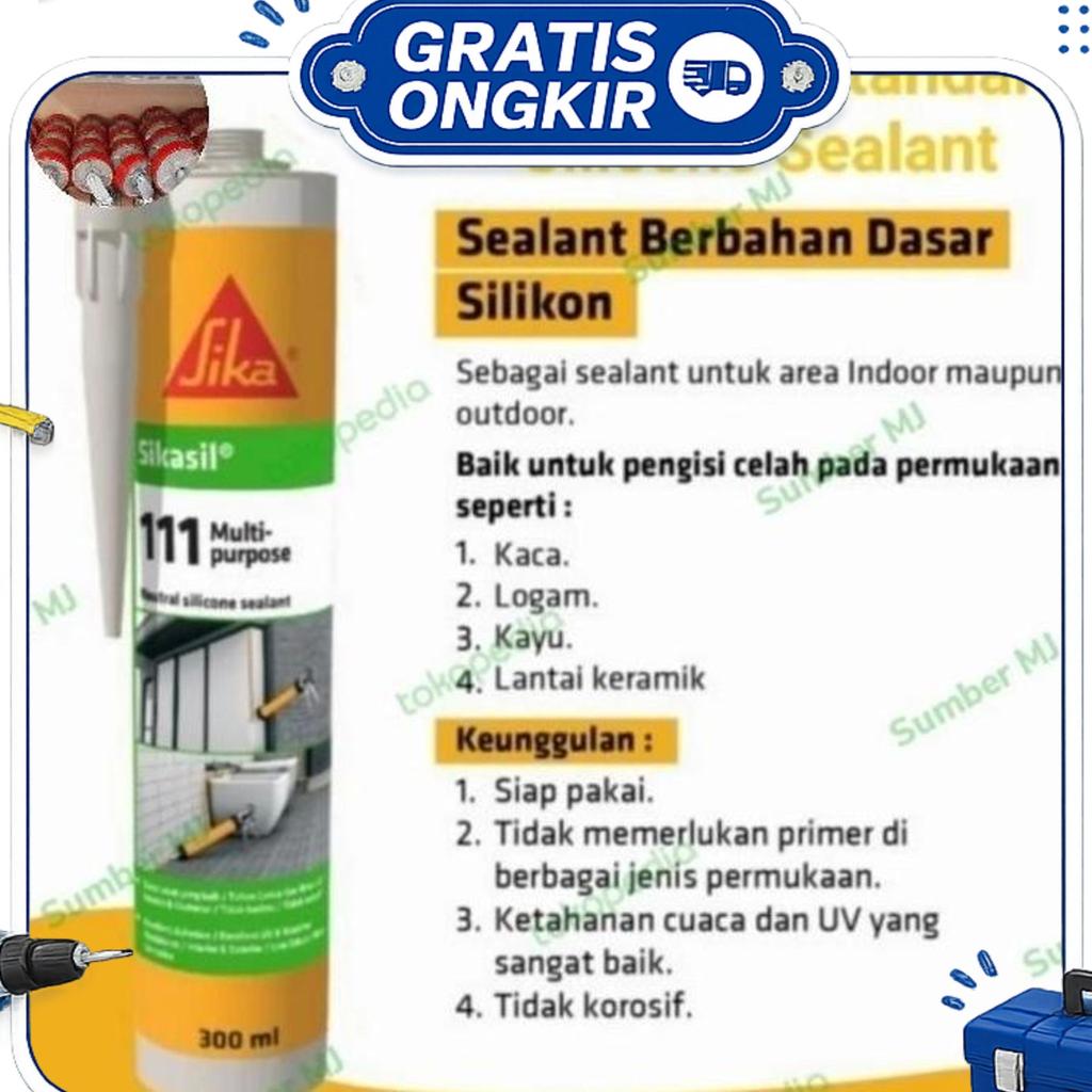 Lem Sikasil 111/  Lem Sika 111 Sikasil Sealant Warna Clear