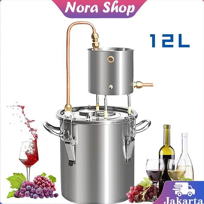 ATHHINE 12L Distiller Moonshine Alkohol Distiller Baja Tahan Karat 304 Penyulingan Destilasi Alat De