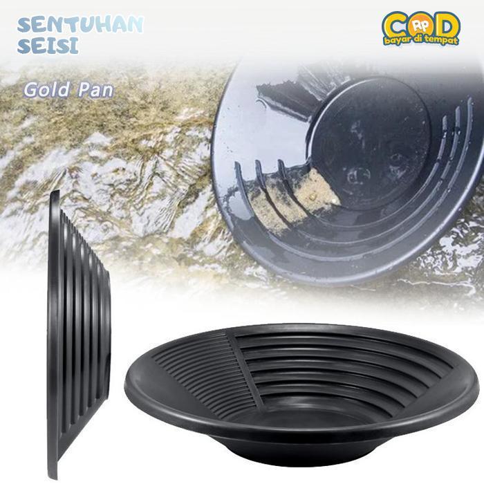 Bisa COD Gold Panning Panci Dulang Emas Diameter 38cm Alat Dulang Emas Hitam Dredging Prospecting Si