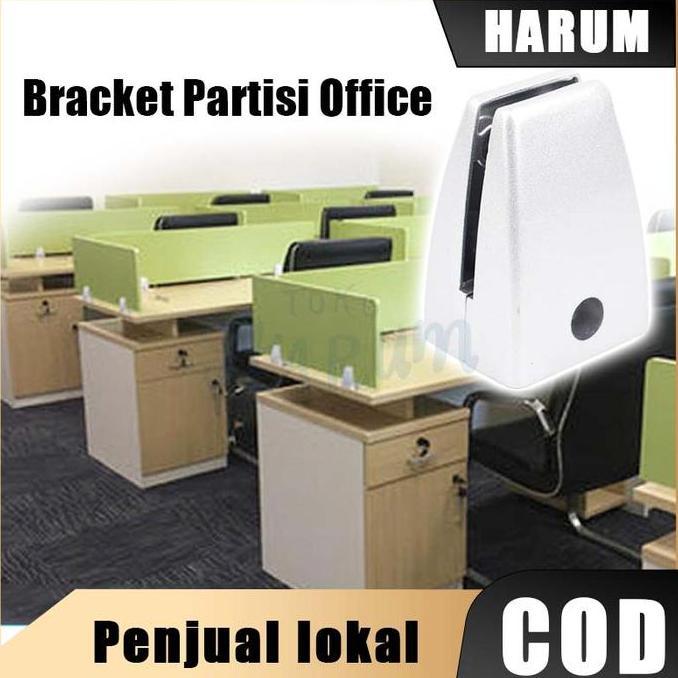 MUZACIO Bracket Partisi Office Penjepit Sekat Ambalan Penyekat Kaki Partisi Holder Divider Cubicle u