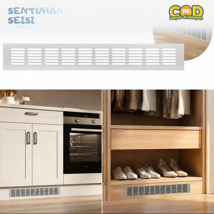 Bisa COD Lubang Udara Aluminium 80x400mm Ventilasi Kabinet Air Vent Cover untuk Kabinet, Lemari & Da