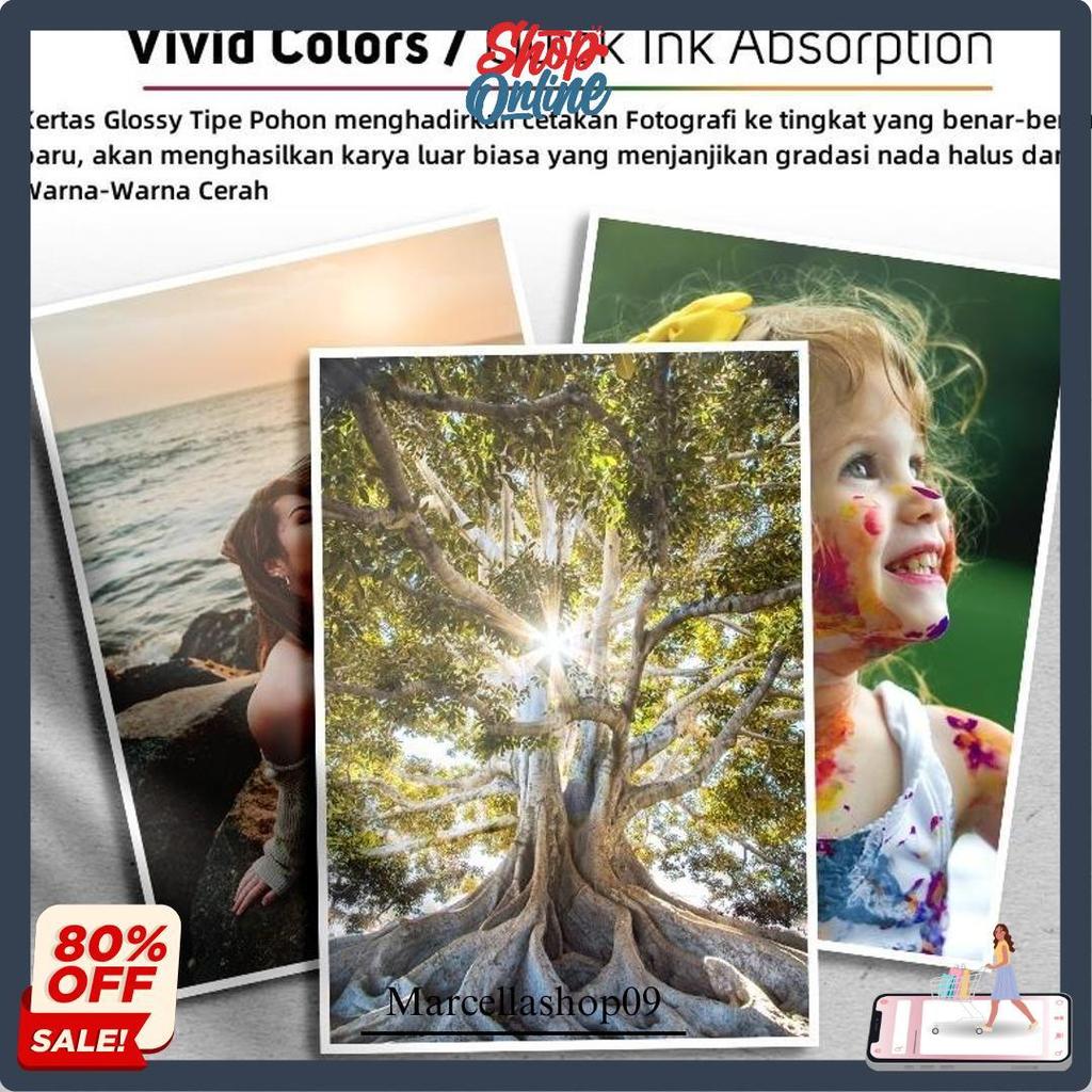 Quaff Kertas Foto Glossy Dengan Stempel Belakang 3R|4R|5R|Ukuran A3 /A4 230Gsm ||180Gsm (20 Lembar) 