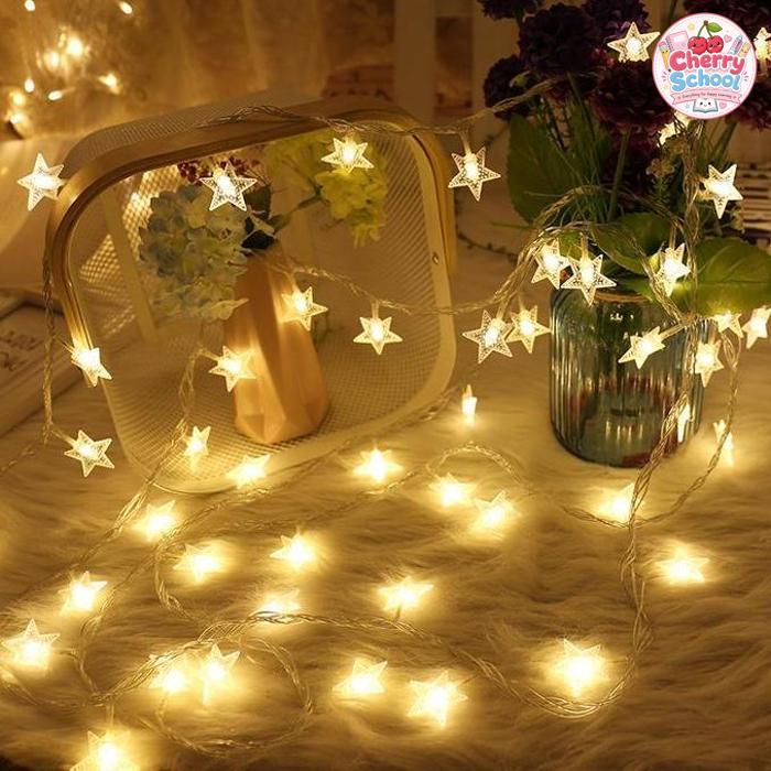 Lampu Lentera Bulan Bintang LED Warm White Dekorasi Hiasan LED Muslim Hiasan Idul Fitri Souvenir Ram