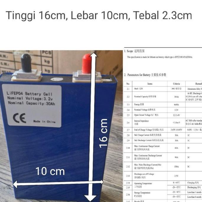 Cell- Lifepo4 3.2V 30Ah 25Ah New