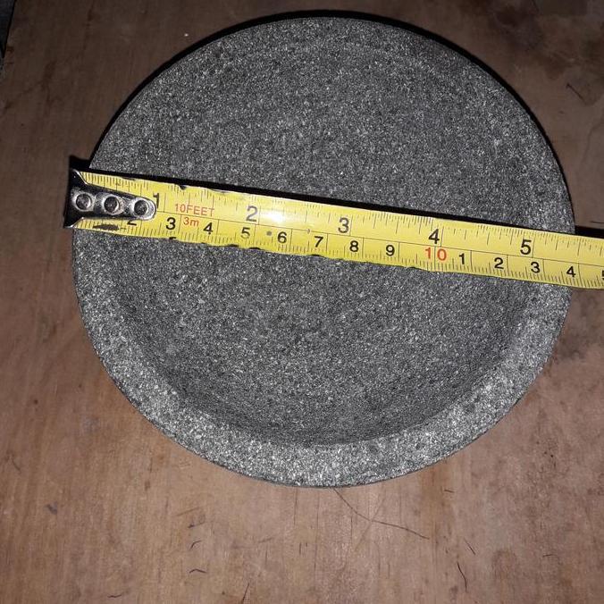 NARUVISAH6 - COBEK BATU BUBUT MESIN ASLI DARI BATU TANPA ULEKAN 14CM