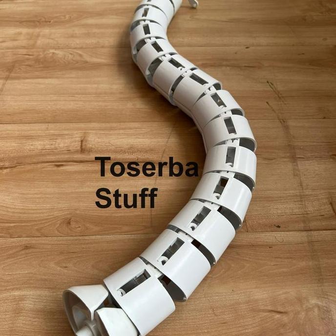 PELINDUNG KABEL SPIRAL DUCT ULIR BELALAI PROTEKTOR COVER MEJA PUTIH