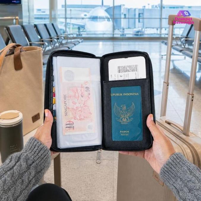 Dompet Keluarga - Dompet Paspor Tempat Paspor Tiket Umroh Multifungsi FS