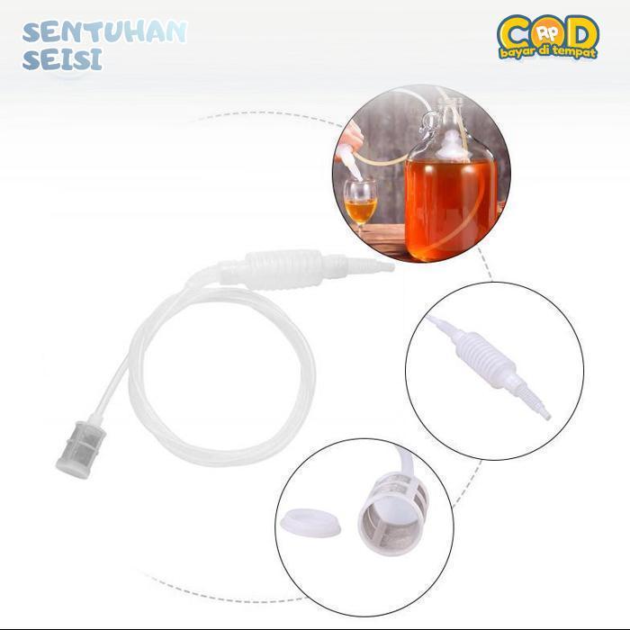 Bisa COD Liquid Siphon 2m Home Brew Siphon Tube Distiller Pembuatan Anggur Hand Siphon
