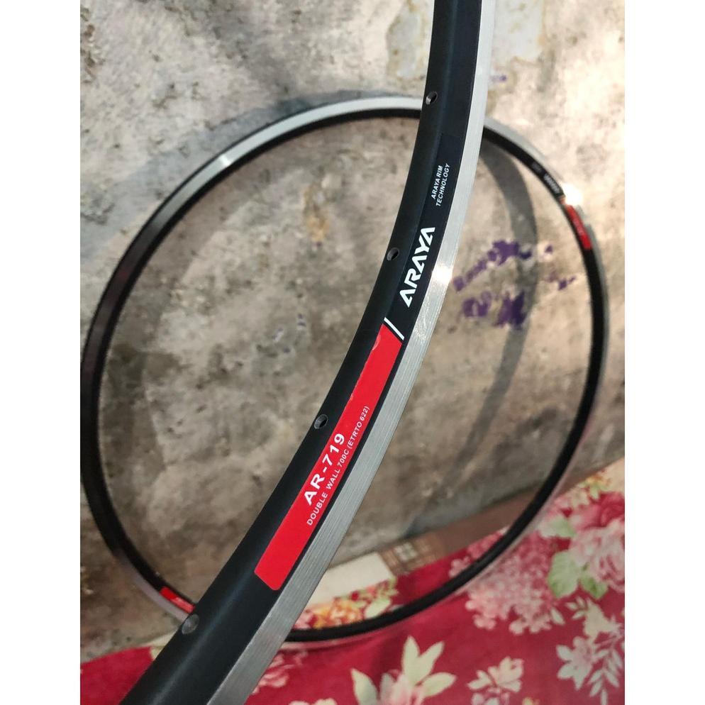 SHOVEEA VELG RIMS FIXIE ROADBIKE 700C FV 32 & 36 HOLE FULL BLACK & BLACK CNC . DOUBLE WALL. ARAYA AR