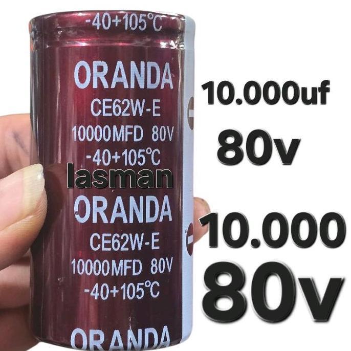 ( 10.000 80V ORANDA COKLAT )ELKO  KAPASITOR ELEKTROLIT  ELCO MERK ORANDA  SERI CE62W-E. KAPASITAS 10
