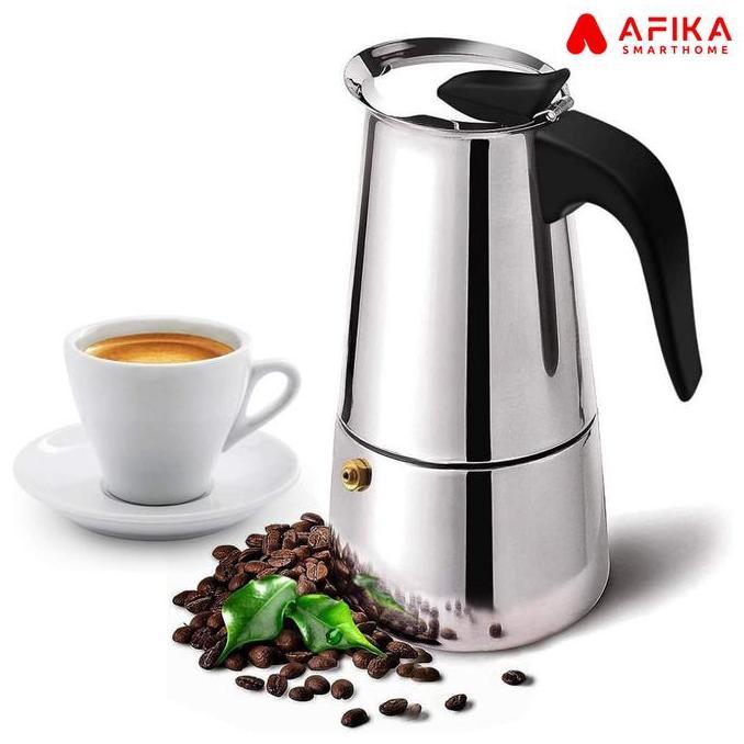 LawyersClub Moka Pot Stainless Espresso Coffee Maker Moka Pot Teko Stovetop Filter