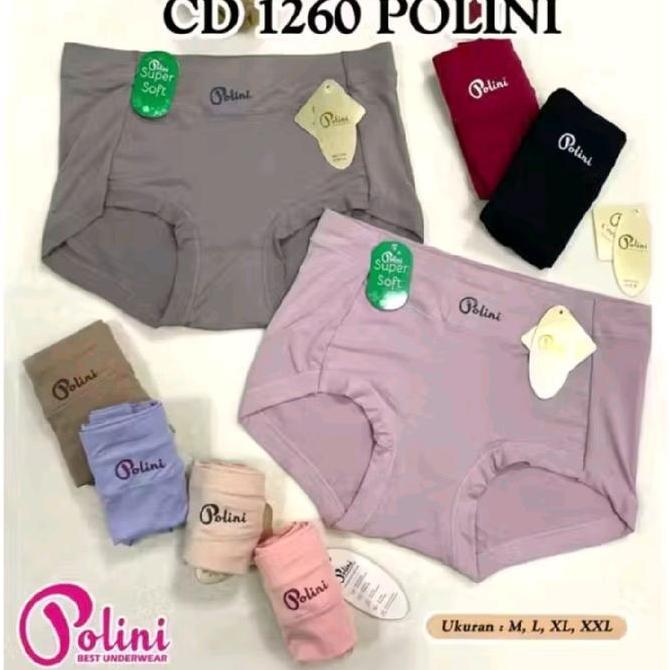 POLINI Celana Dalam Wanita 1260 Cd Cewek Polos High Waist Kualitas Premium Terbaru Model CD POLINI 1