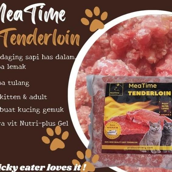 Meatime Tenderloin Daging Sapi Giling Super Tanpa Lemak RawFood Kucing