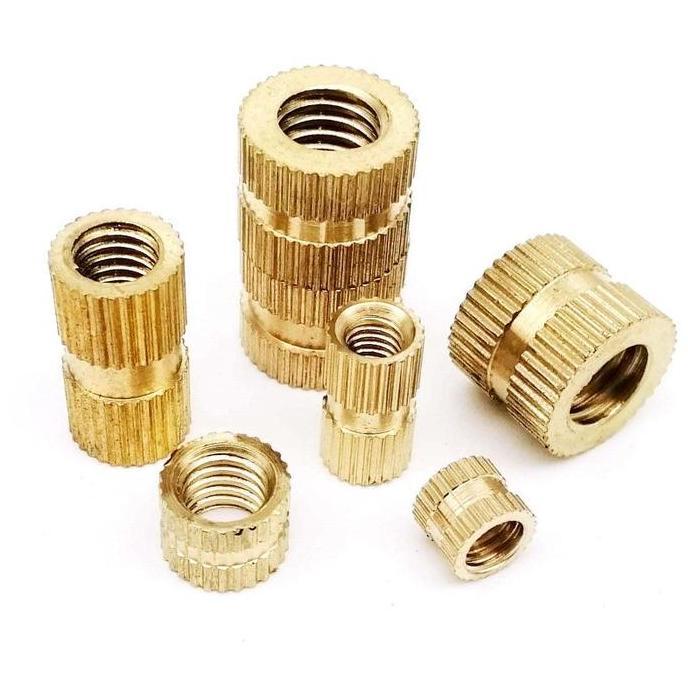MUVAC 100pcs Bras Knur Tanam M3 Insert Nut Mur Tanam Female Thread Brass Insert Nut M3