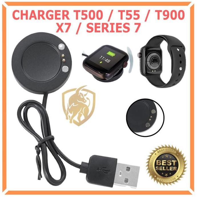 Kabel 2 Pin Charger Smartwatch Hiwatch T500+ / Series 7 Smart Watch Jam Tangan T500 / T55 / T200 PLU