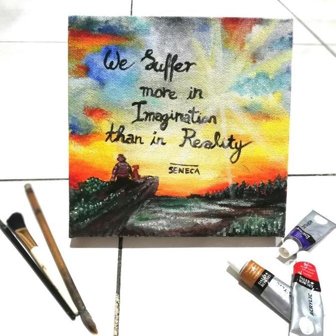 Custom quotes hiasan dinding / acrylic on canvas(2) KS