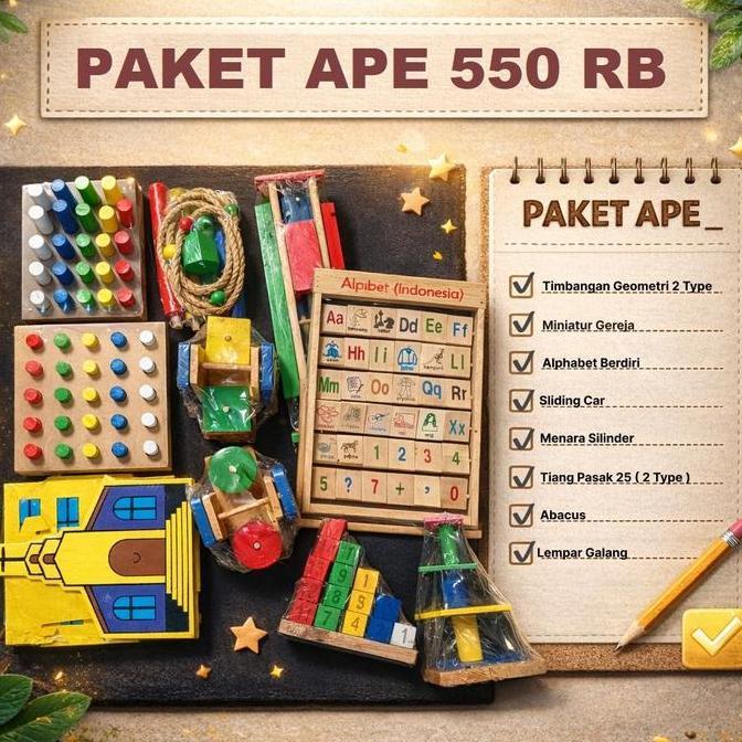 [CUCI GUDANG] APE PAUD Alat Peraga Edukatif PAUD & TK Edukasi Motorik & Kognitif Anak 2026 Paket APE