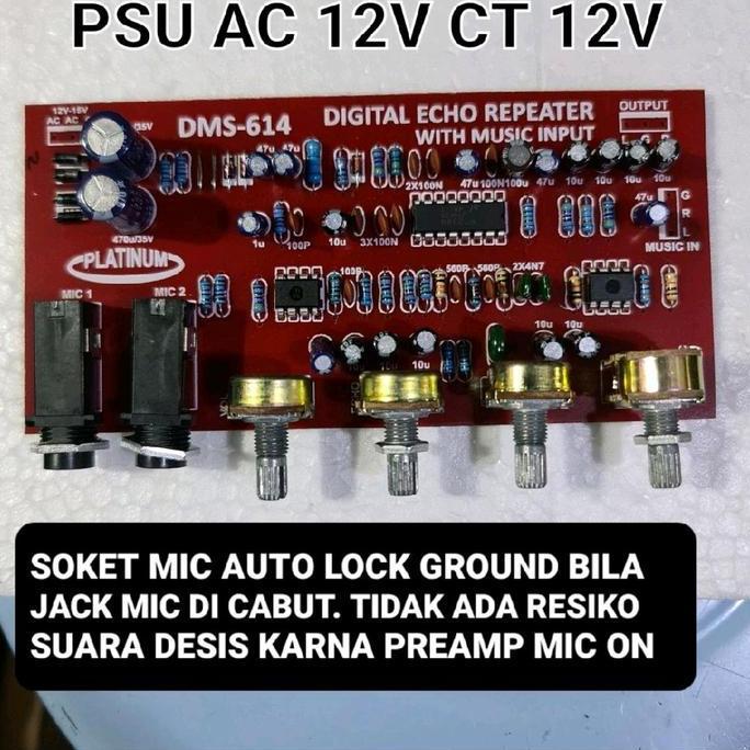 Dms 614 Kit Pcb Module Modul Penguat Audio Mic Echo Digital Echo Repeater Dms 614 Platinum Mic Micro