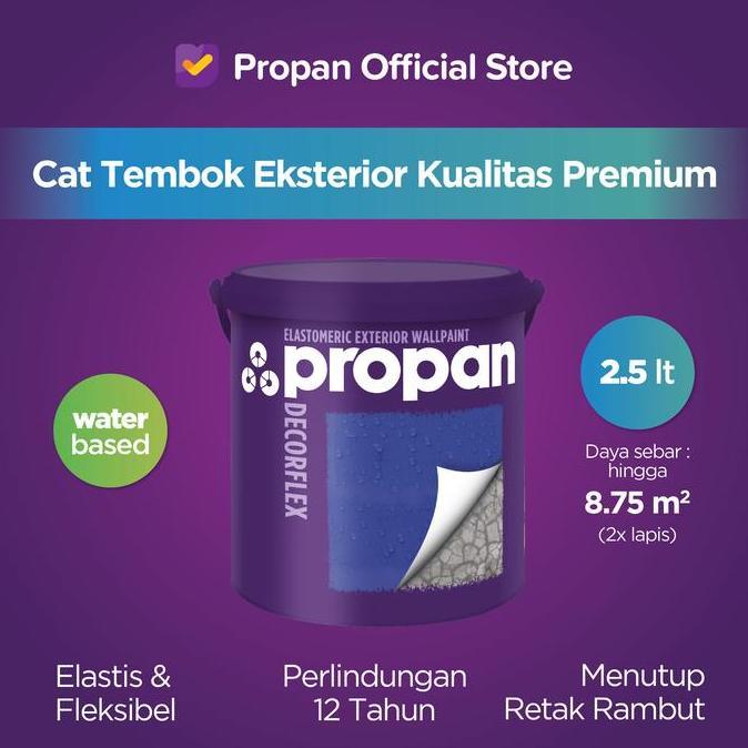 Ready !!! CAT TEMBOK PROPAN DECORFLEX WHITE -9101 2.5L EXTERIOR