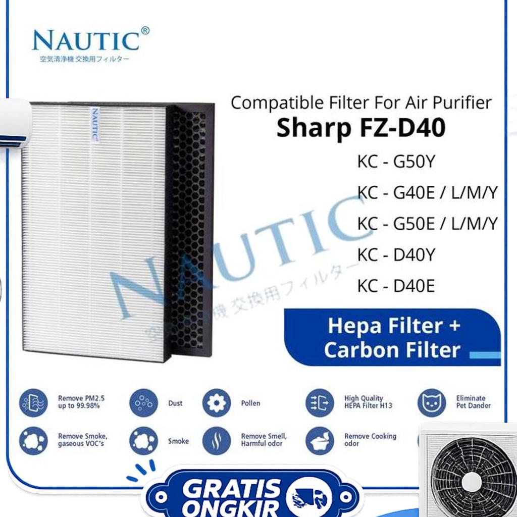 Hepa Filter Replacemen For Sharp Fz-D40Hfe Kc D40