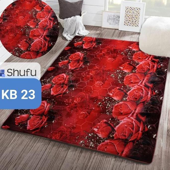 Karpet Lantai Premium | Ukuran 190x220 | Motif Bunga | Karpet Malaysia |  Karpet Lantai | Karpet Bul