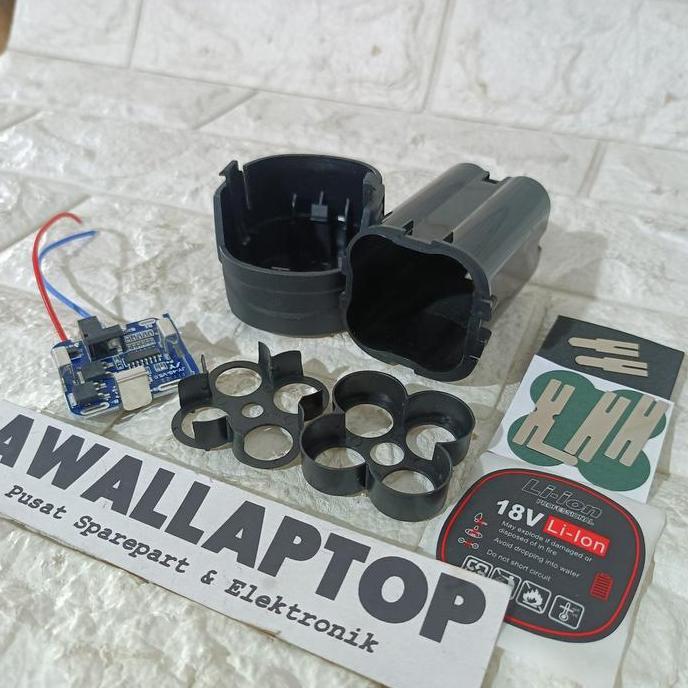 Paket Box Case Baterai Bms 18V 3S 12.6V 4S 16.8V Cordless 18650 3.7V