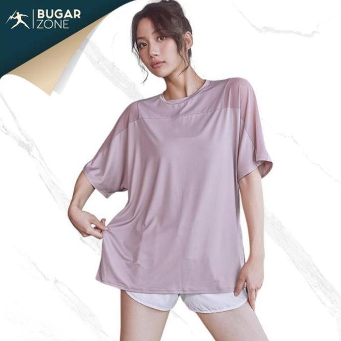 Pilihan - [ Bugar Zone ] Baju Olahraga Premium  Fit Kaos T-Shirt Oversize  Women Premium Short Sleev