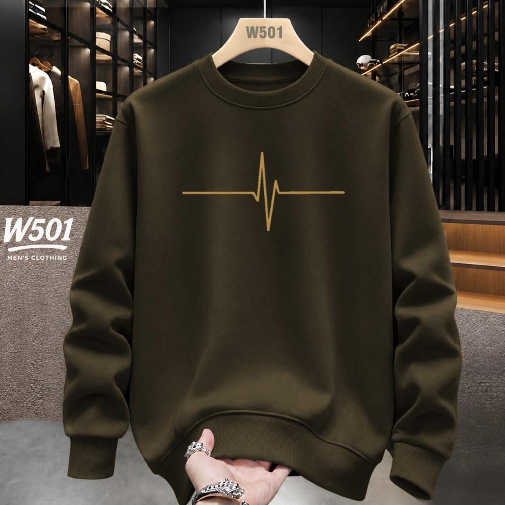 ORIGINAL W501 - SWEATER CREWNECK DISTRO DETAK JANTUNG GOLD BAHAN TEBAL 280 GSM JAKET PRIA & WANITA