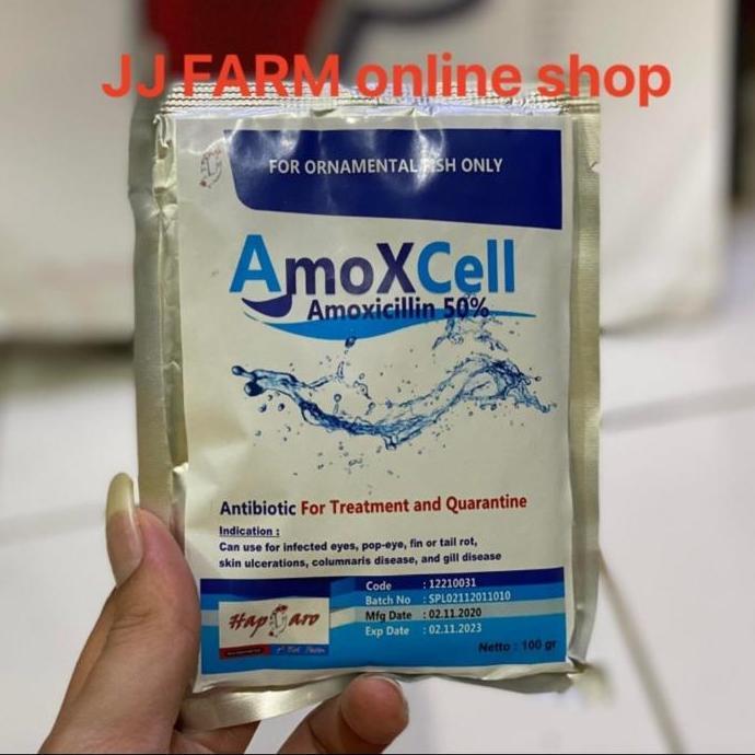 AMOXCELL AMOXCEL obat ikan antibiotik karantina 100gr ikan koi louhan