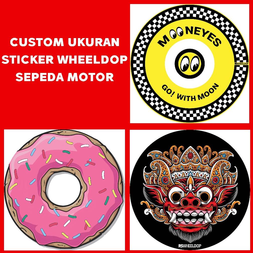 Custom Ukuran Diameter Sticker Wheeldop Sepeda Motor Mobil