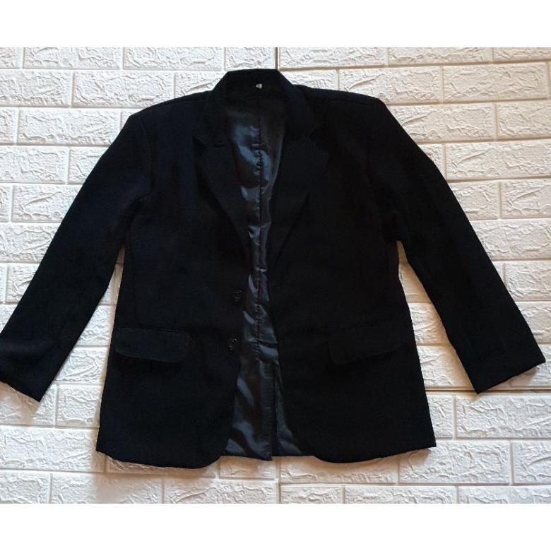 BIG SALE JAS BLAZER HITAM FULL FURING JAS HITAM POLOS FORMAL / JAS WISUDA / JAS ALMAMATER SERAGAM PO
