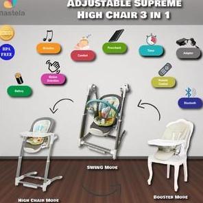 BGS MASTELA Booster Seat - Swing - Adjustable Supreme High Chair - 7992 luxury high chair