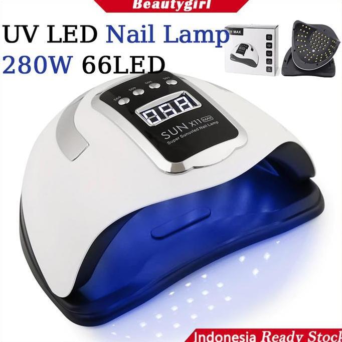 QINGACHO Nail Sticker Gel UV Lamp SUN X11 Max 280W 66Leds  UV Led Nail Lamp pengering kutek uv led n