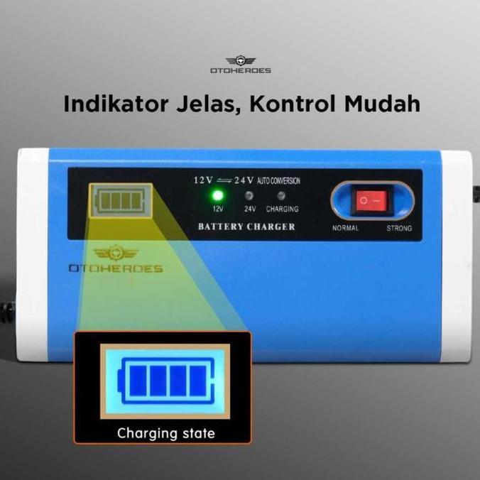 Murah Charger Aki Accu Mobil Motor Taffware Lead Acid 12-24V 10A 80-120Ah