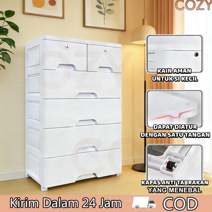 QINGACHO COZY Lemari Pakaian Plastik Lemari Laci Plastik Lemari Laci /Kabinet Drawer Storage Cabinet