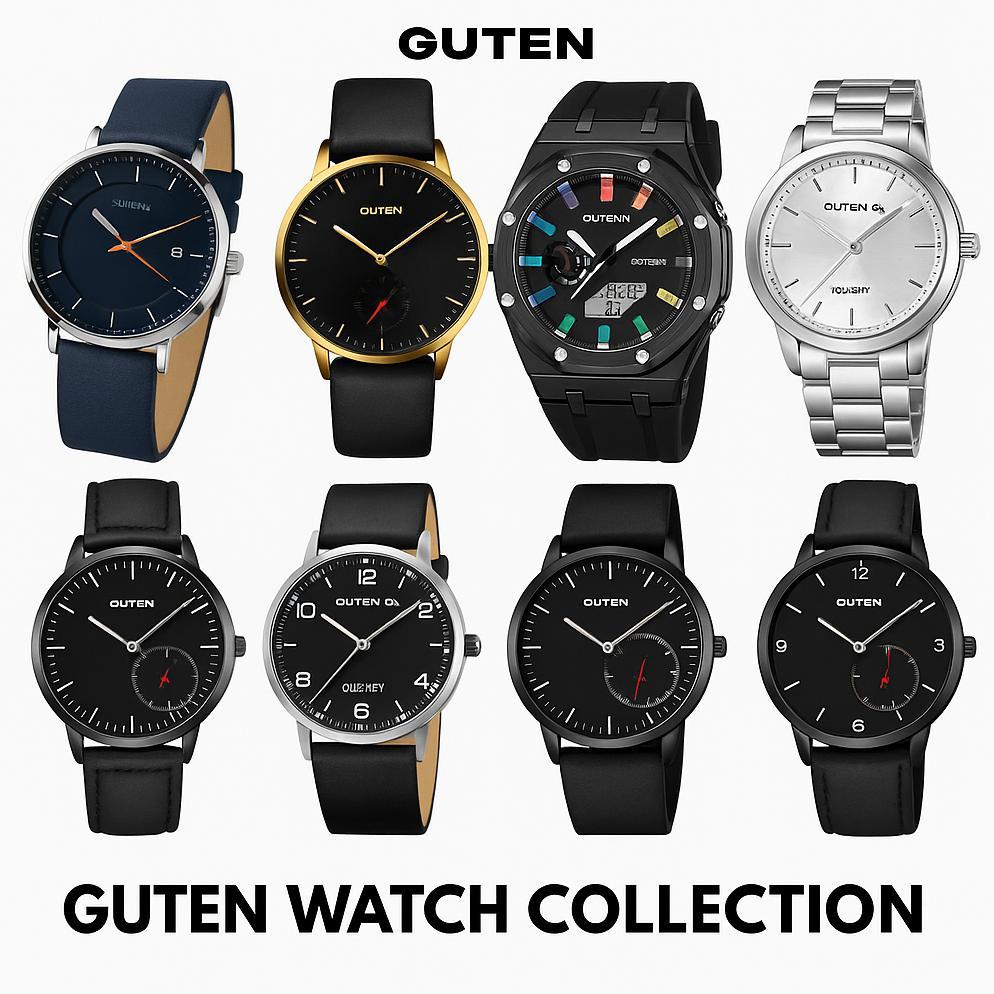 Guten Inc - Jam Tangan Pria Black Sport Watch