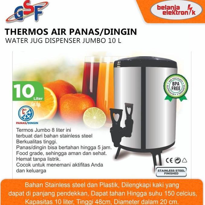 Thermos Air Panas/Dingin Water Jug Dispenser Jumbo 10 Liter GSF G-4510