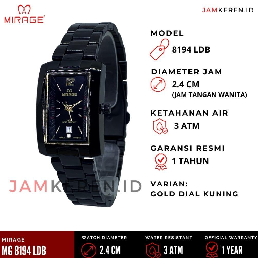 Mirage - Jam Wanita Elegan Mewah - Jam Tangan Mirage Wanita - 8194 LD Original 100% Garansi Resmi